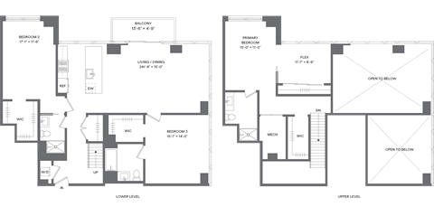 Floor plan for 3 beds, 3.5 baths, 1756 sqft